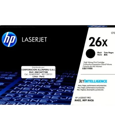 Toner HP CF226X 26X LaserJet.P M402 Negro 9.000 Páginas