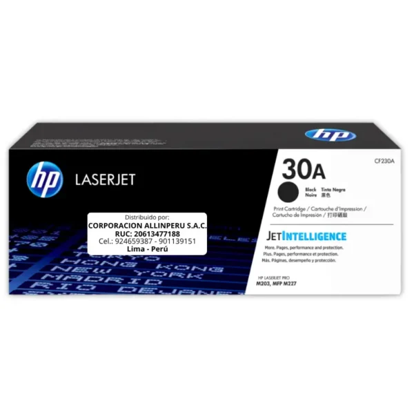 Toner HP CF230A 30A LaserJet. M230 Negro 1.600 Páginas