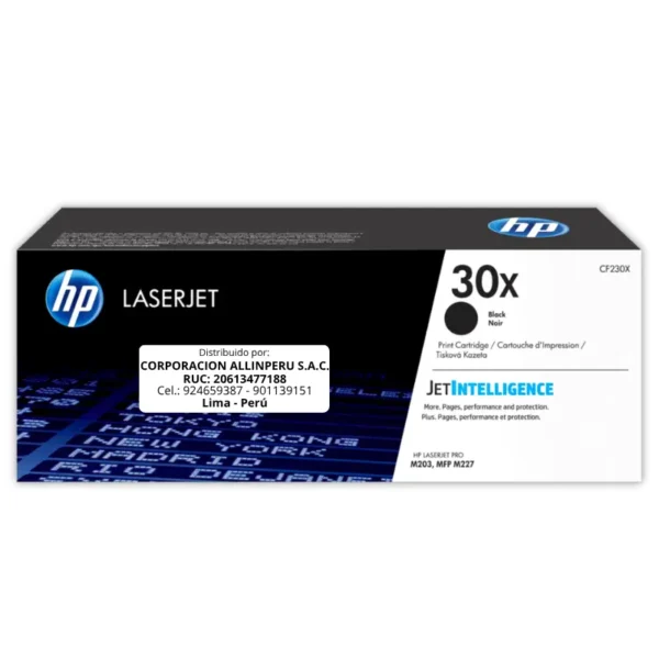 Toner HP CF230X 30X LaserJet. M230 Negro 3.500 Páginas