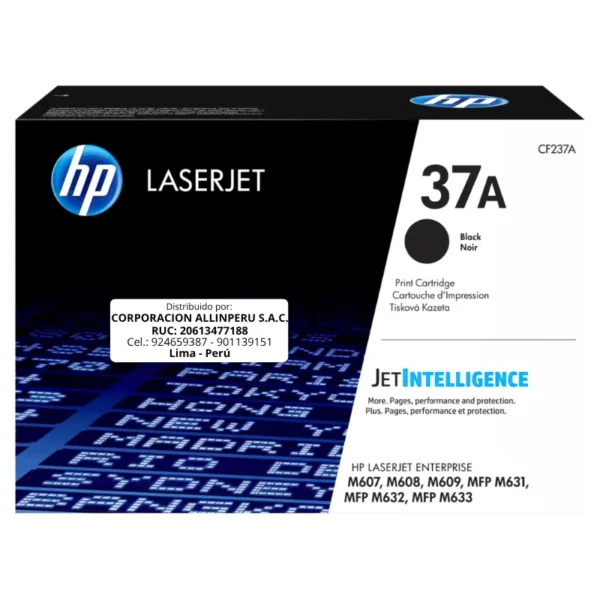 Toner HP CF237A 37A  LaserJet.E. M632 Negro 11.000 Páginas