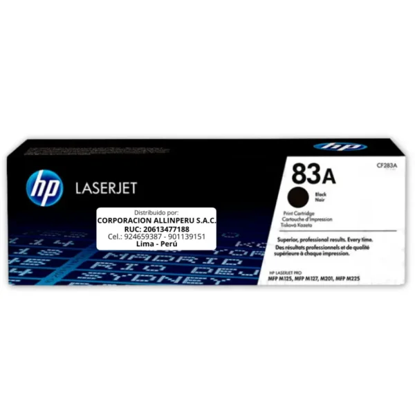 Toner HP CF283A 83A LaserJet M125 Negro 1.500 Páginas