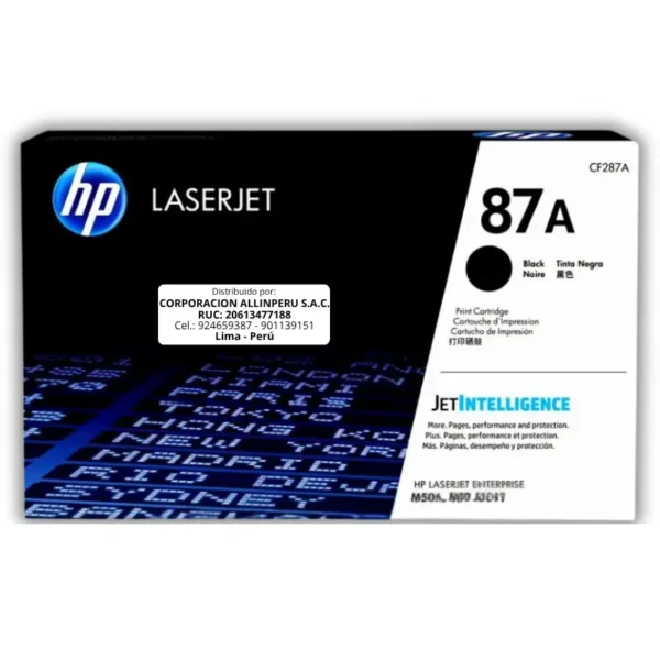 Toner HP CF287A 87A LaserJet.E. M506 Negro 9.000 Páginas