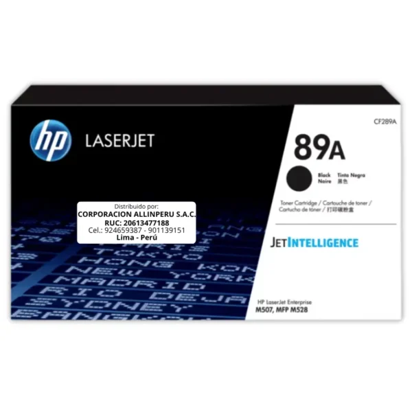 Toner HP CF289A 89A M507 Negro 5.000 Páginas