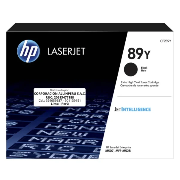 Toner HP CF289Y 89Y M507 Negro 20.000 Páginas
