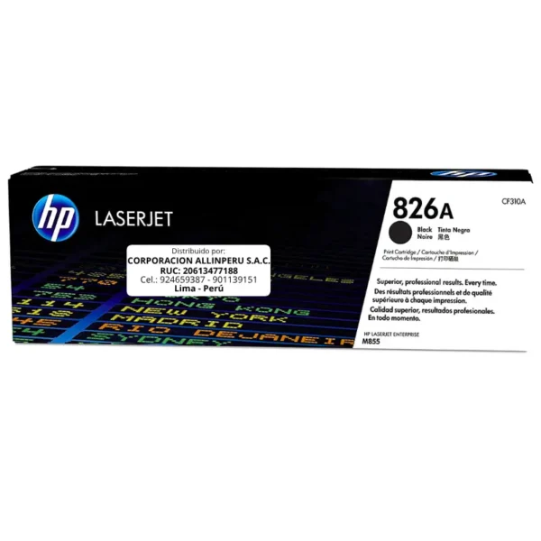 Toner HP CF310A 826A LaserJet M855 Negro 29.000 Páginas