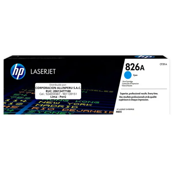 Toner HP CF311A 826A LaserJet M855 Cyan 29.000 Páginas