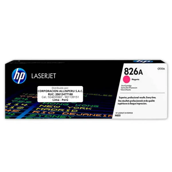 Toner HP CF313A 826A LaserJet M855 Magenta 29.000 Páginas