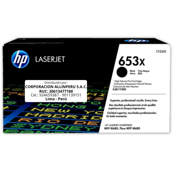 Toner HP CF320X 653X LaserJet M651DN Negro 21.000 Páginas