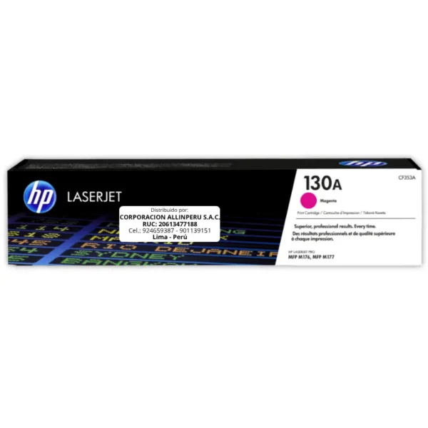 Toner HP CF353A 130A LaserJet M177W Magenta 1.000 Páginas