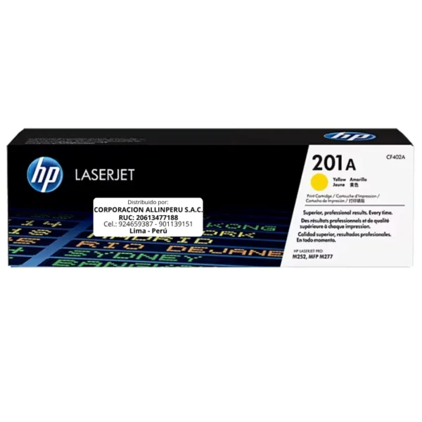 Toner HP CF402A 201A M252N Amarillo 1.400 Páginas
