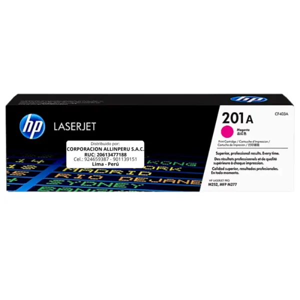 Toner HP CF403A 201A M252N Magenta 1.400 Páginas