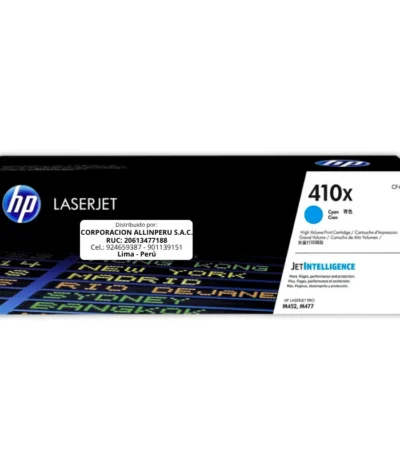Toner HP CF411X 410X  LaserJet M477 Cyan 5.000 Páginas