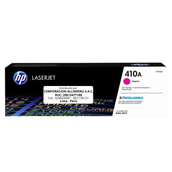Toner HP CF413A 410A  LaserJet M477 Magenta 2.300 Páginas