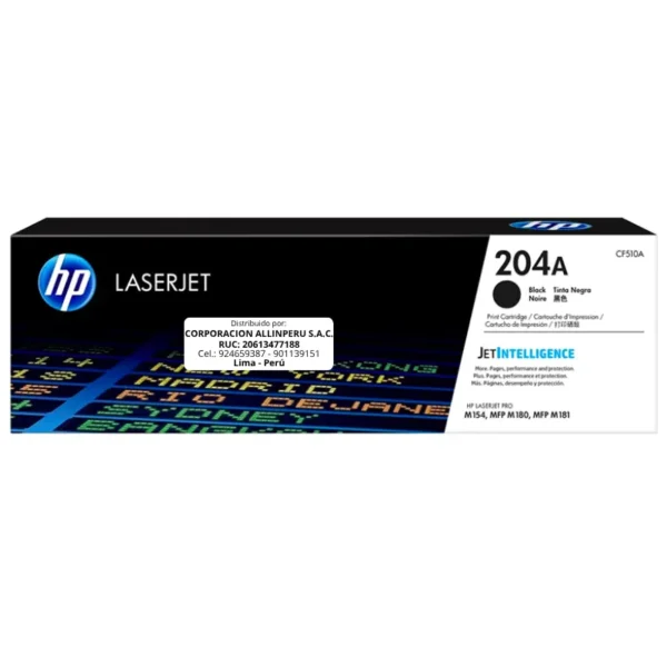 Toner HP CF510A 204A M154A Negro 1.100 Páginas