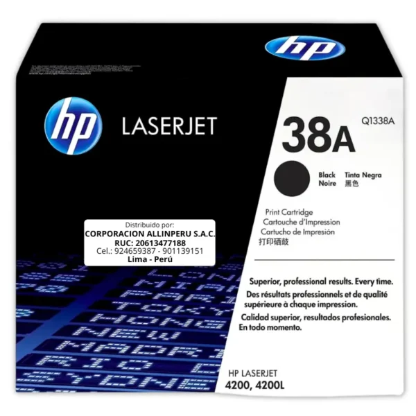 Toner HP Q1338A 38A LaserJet 4200 Negro 12.000 Páginas