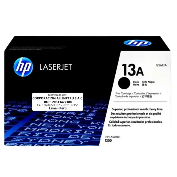 Toner HP Q2613A 13A LaserJet 1300 Negro 2.500 Páginas