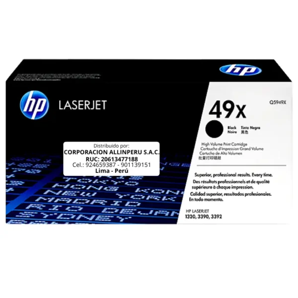 Toner HP Q5949X 49X LaserJet 1320 Negro 6.000 Páginas