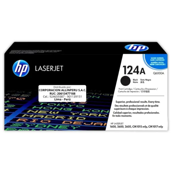 Toner HP Q6000A 124A LaserJet 2600N Negro 2.500 Páginas