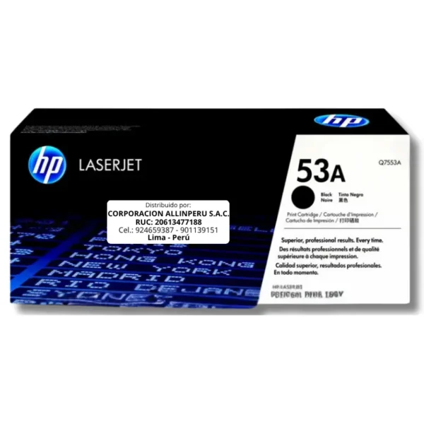 Toner HP Q7553A 53A LaserJet M2015N Negro 3.000 Páginas