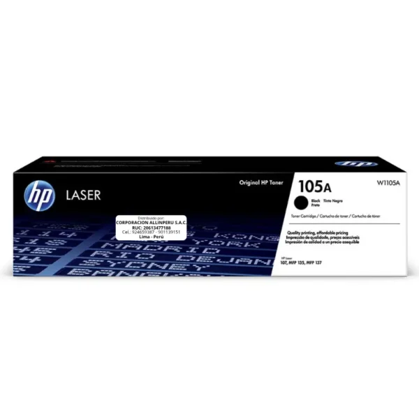 Toner HP W1105A 105A LaserJet 107W Negro 1.000 Páginas