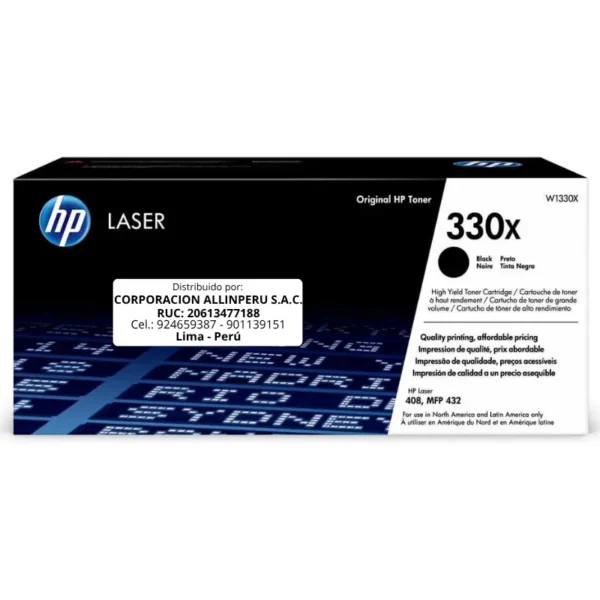 Toner HP W1330X (330X) LaserJet. 408DN BLACK 15