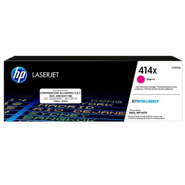 Toner HP W2023X 414X LaserJet M454 Magenta 6.000 Páginas