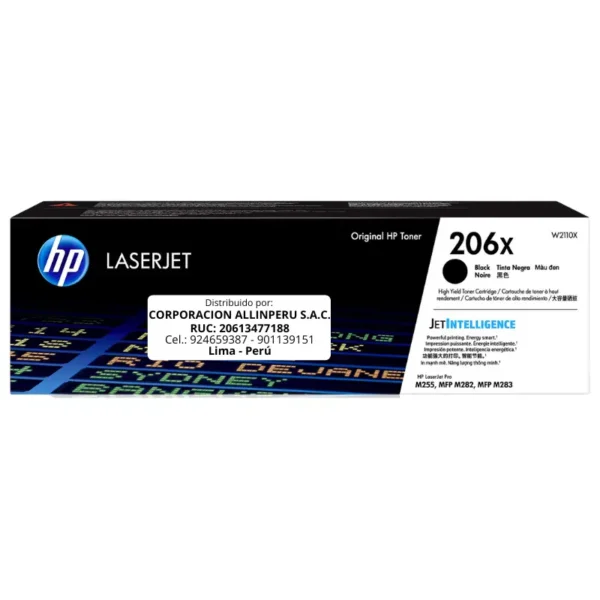 Toner HP W2110X 206X LaserJet M255WD Negro 3.150 Páginas