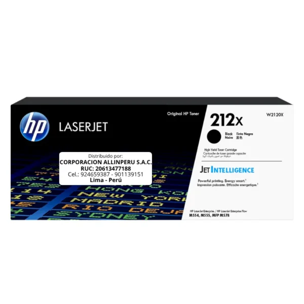 Toner HP W2120X 212X LaserJet. M555 BLACK 13.000 PGS