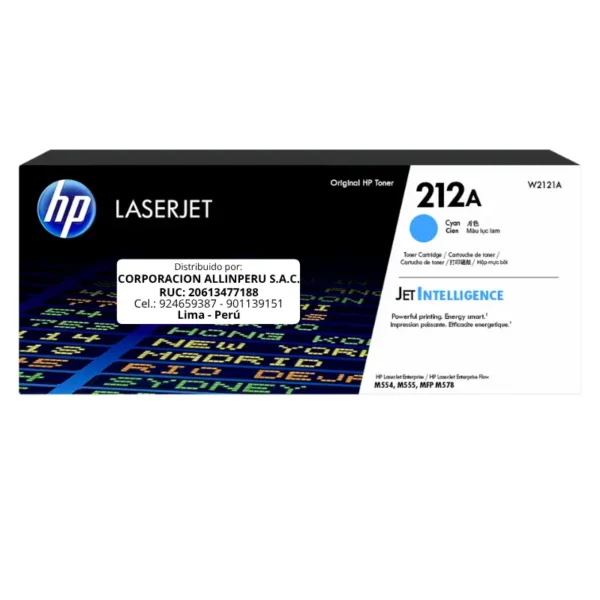 Toner HP W2121A 212A LaserJet. M555 Cyan 4