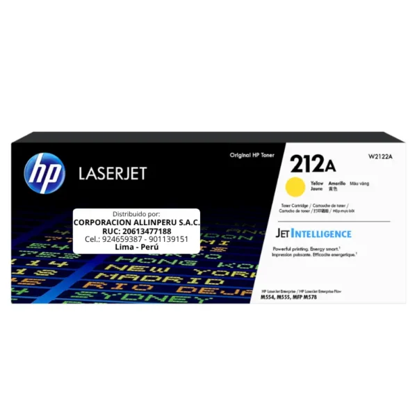 Toner HP W2122A 212A LaserJet. M555 Amarillo 4