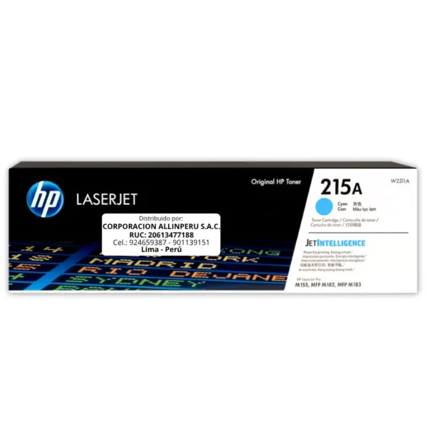 Toner HP W2311A 215A Cyan M183FW 850 Páginas