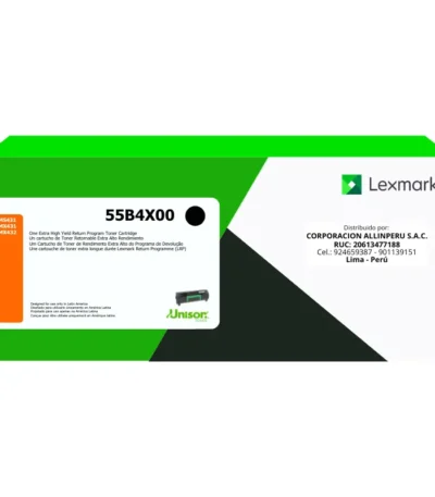 Toner Lexmark 55B4X00 Negro Original MX431 MS431 - Alto Rendimiento