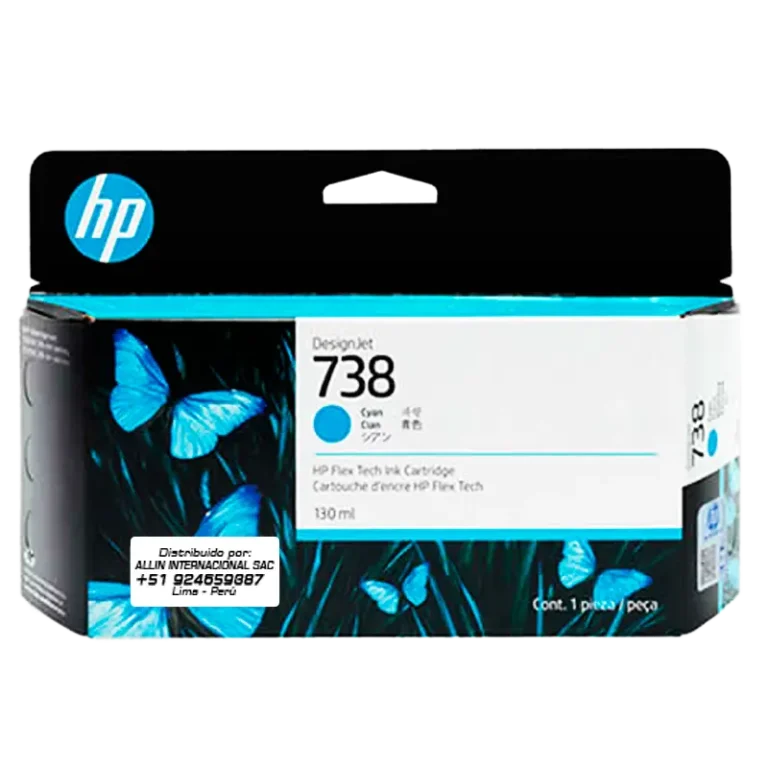 Tinta HP 738 Cyan 130ml – Modelo 498N5A