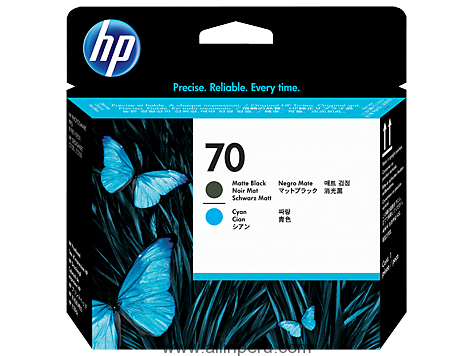 Cabezal HP 70 Matte Black & Cyan C9404A
