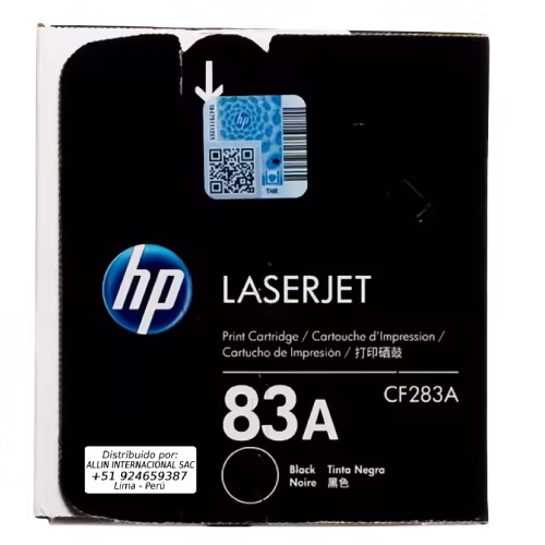 Tóner HP 83A Negro Original CF283A – Para LaserJet Pro MFP M125, M127, M201, M225