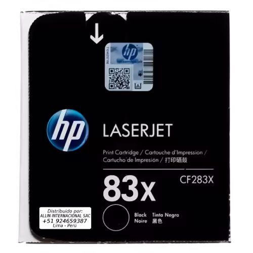 Toner HP 83X Negro CF283X para LaserJet Pro M201 M225