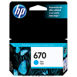 Tinta HP® 670 Cyan CZ114AL, 300 Páginas