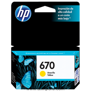 Tinta HP® 670 Yellow CZ116AL, 300 Páginas