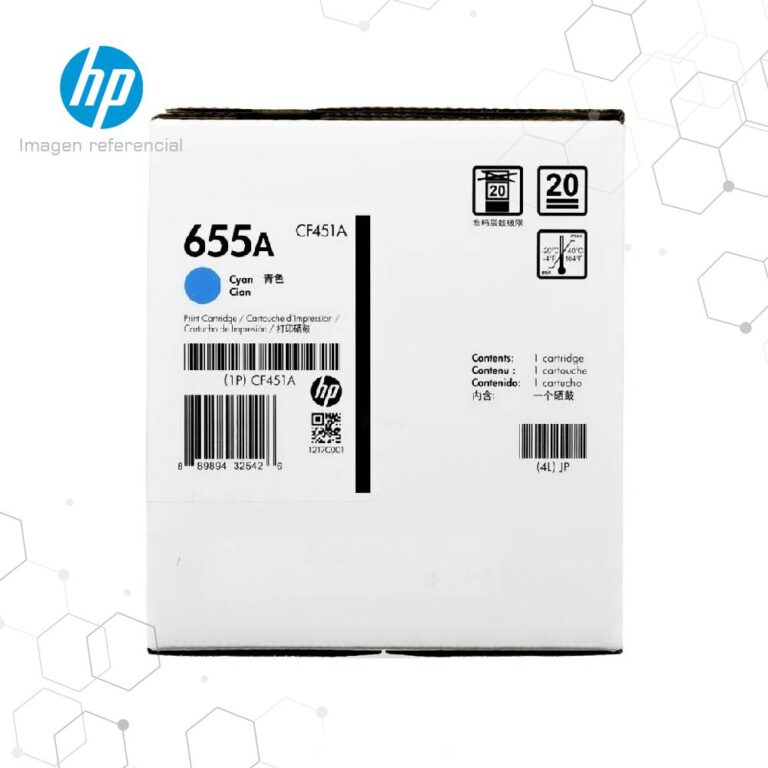 Toner HP 655A Cian CF451A para LaserJet M652 M653 M681 M682