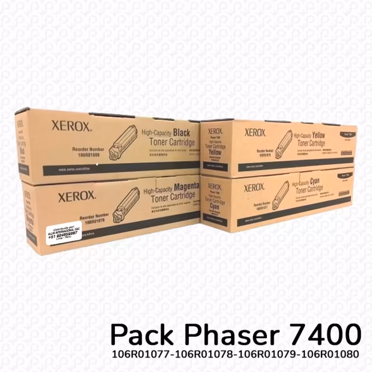 Compra Tóner Xerox Phaser 7400 en Lima – Modelos 106R01077, 106R01078, 106R01079, 106R01080