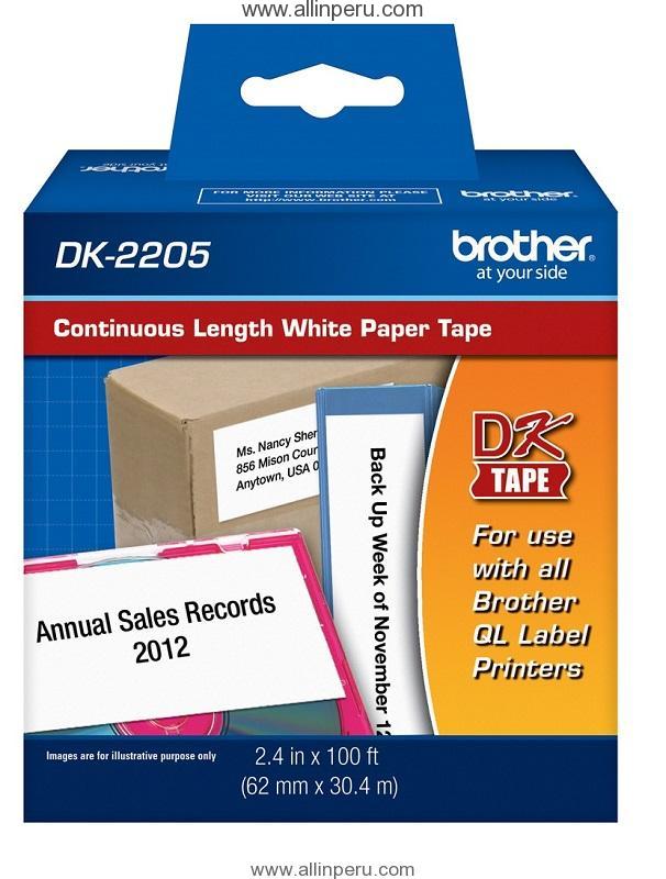 Cinta Brother DK-2205 2-3/7″ , Blanco