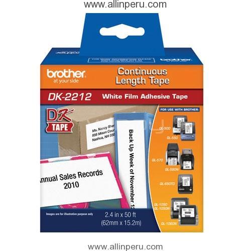 Cinta Brother DK-2212 62 Mm., Blanco