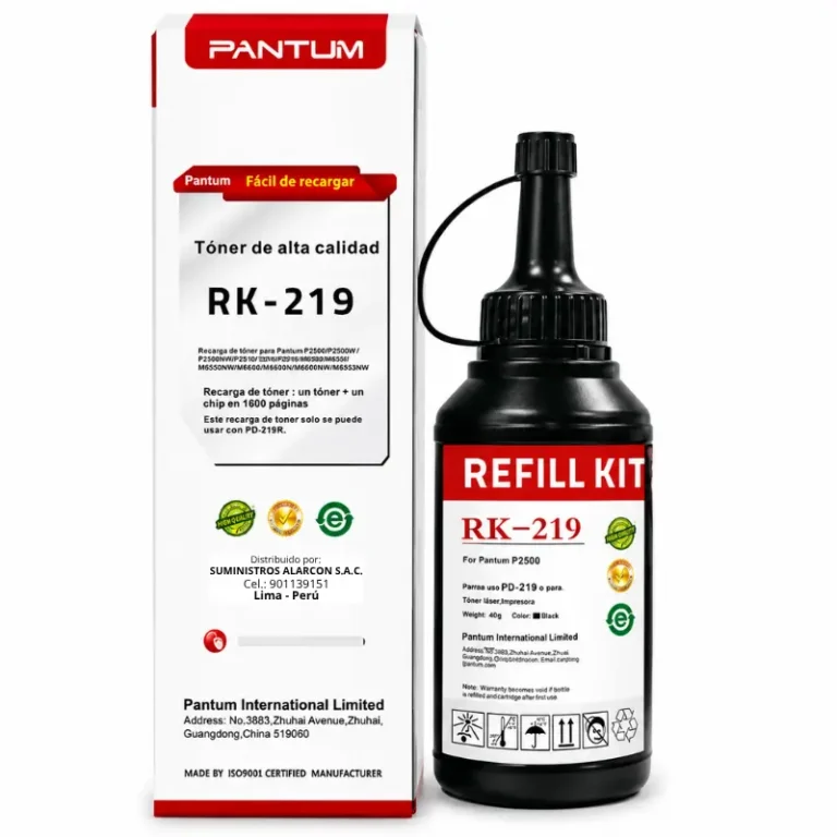 Botella de recarga toner Pantum RK-219 negro con chip
