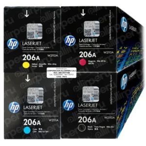 Kit Tóner HP 206A CMYK para LaserJet M255 M282 M290