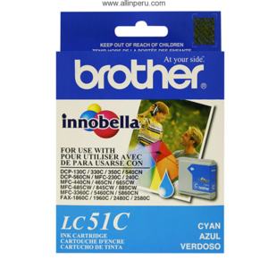 Tinta Brother LC-51C Cyan, 400 Paginas