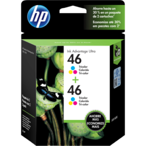 Tinta HP® 46 Tri-Color M0H59AL, 750 Páginas 2-Pack