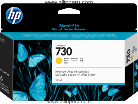 Cartucho de Tinta HP 730 Yellow P2V64A, 130Ml