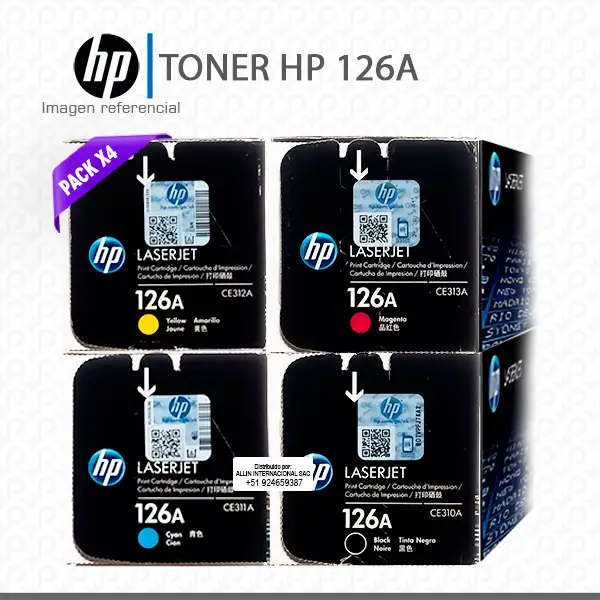Kit Toner HP 126A 4 Colores LaserJet Pro CP1025 M175 M275