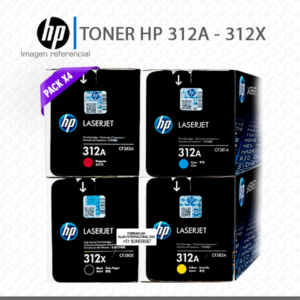 Kit Toner HP 312A-312X CMYK para LaserJet Pro M476