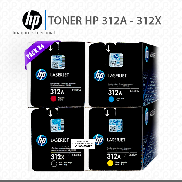 Kit Toner HP 312A-312X CMYK para LaserJet Pro M476